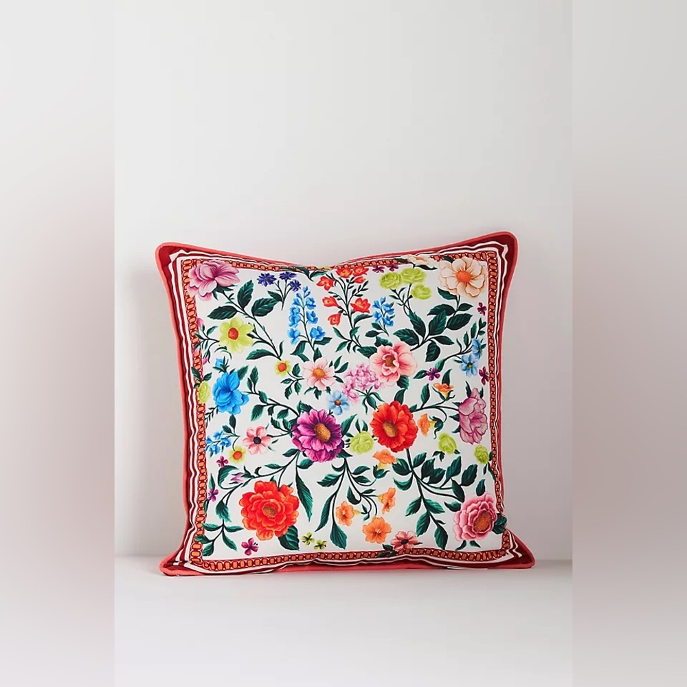 Anthropologie Home Decor x Maeve Scarf Printed Floral Indoor/Outdoor Pillow